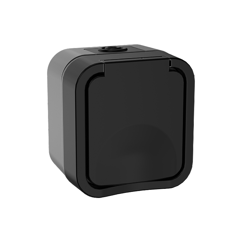 Розетка 1-я о/у з/к c крышкой графит IP55 TORS IEK (1/60)